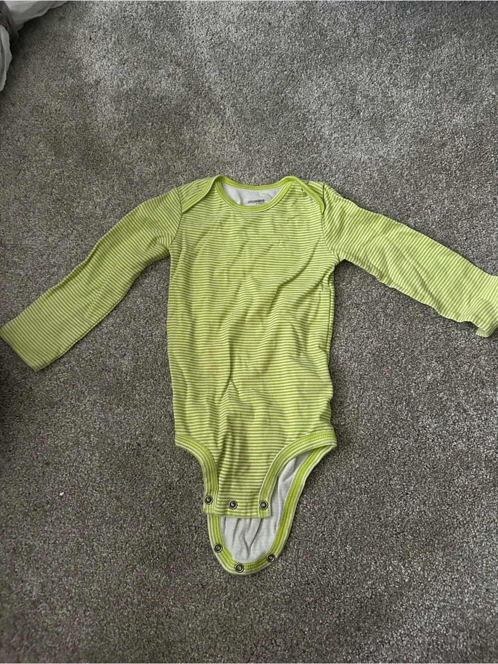 Long Sleeve Lime Green Stripe Baby Bodysuit